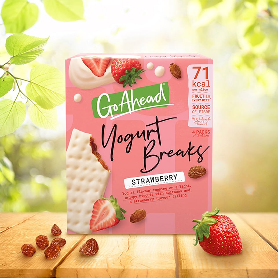 image 1 of Go Ahead Strawberry Fruit Yogurt Breaks Snack Bars Multipack 4 x 35.5g