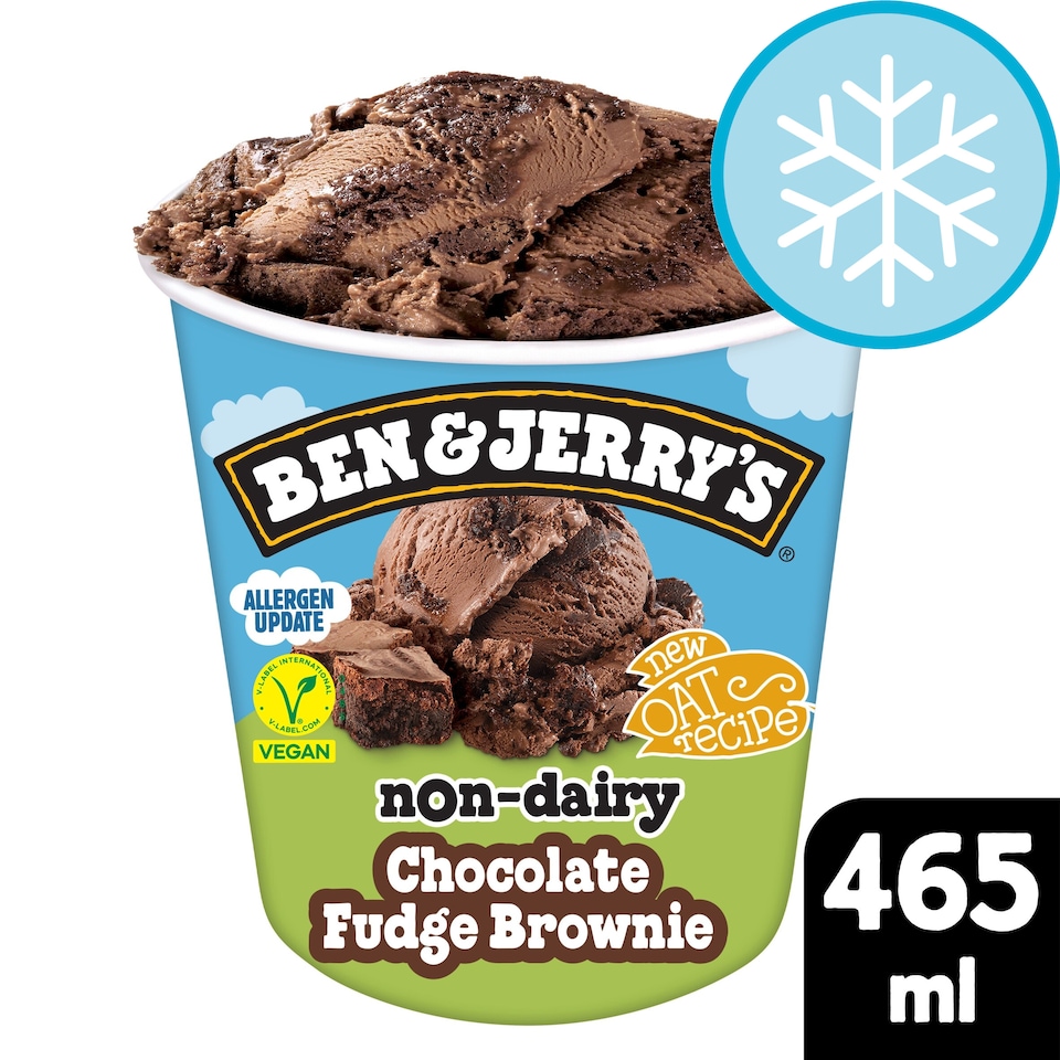image 1 of Ben & Jerry’s Chocolate Fudge Brownie Non Dairy Ice Cream Tub 465ml