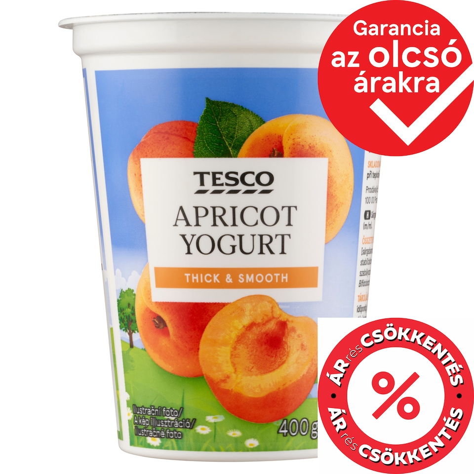 Tesco zsírszegény sárgabarackos joghurt 400 g