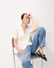 image 2 of F&F Knitted Short Sleeved Polo Shirt in Cream