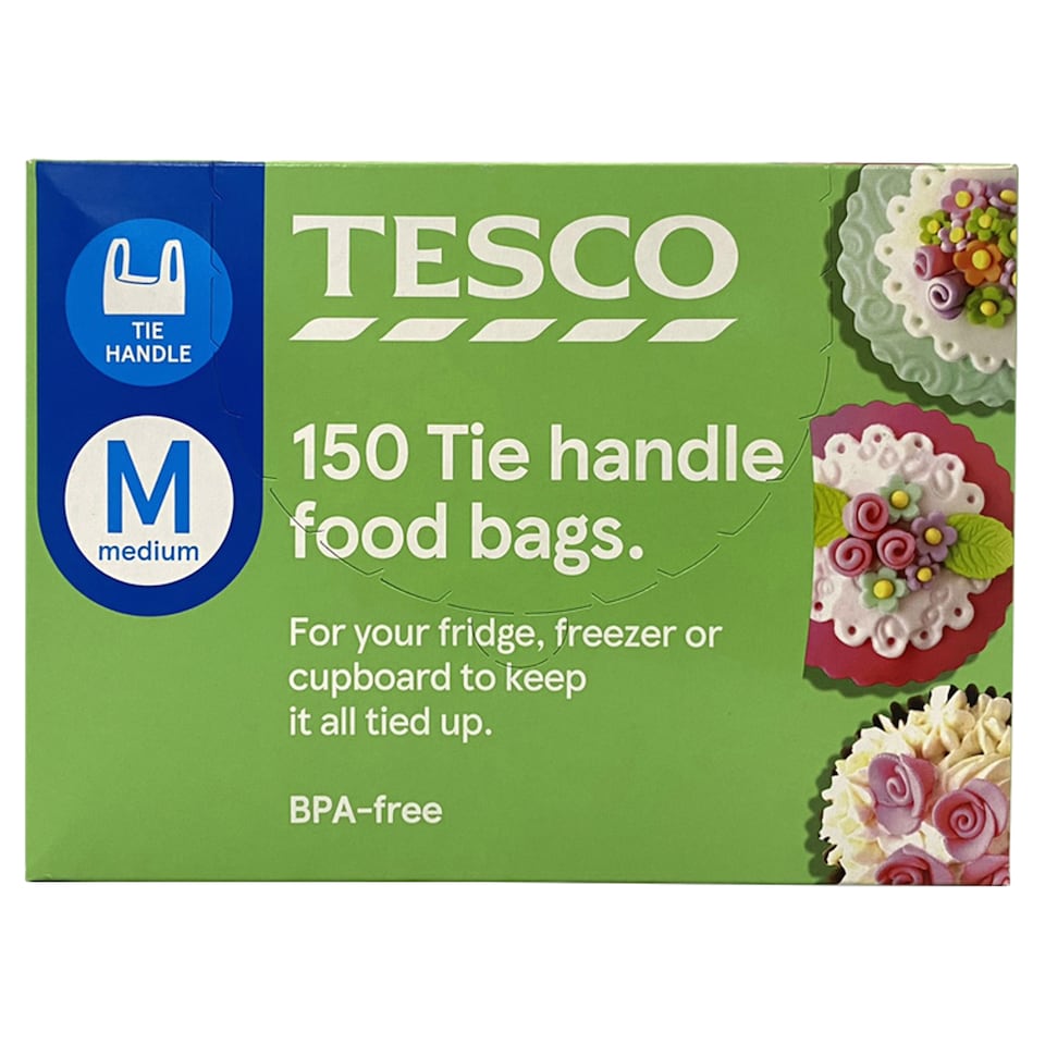 Tesco Medium Tie Handle Food & Freezer Bags 150 Pack