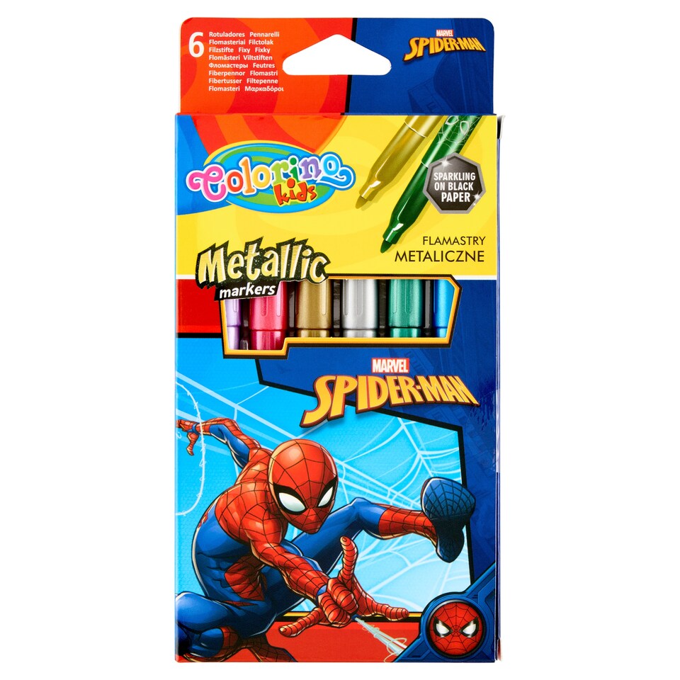 Colorino Kids Marvel Spider-Man Metallic Markers 6 pcs