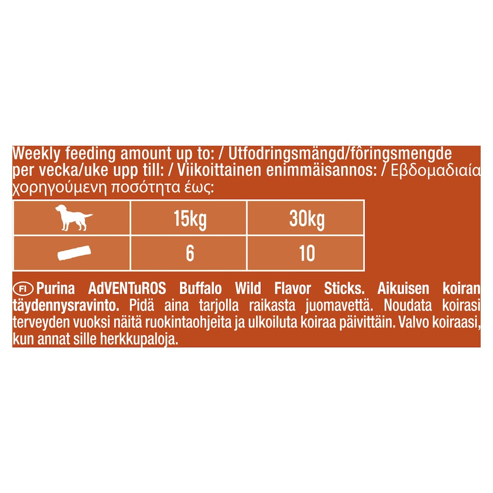 image 1 of Adventuros Sticks Dog Treats Buffalo Flavour 120g