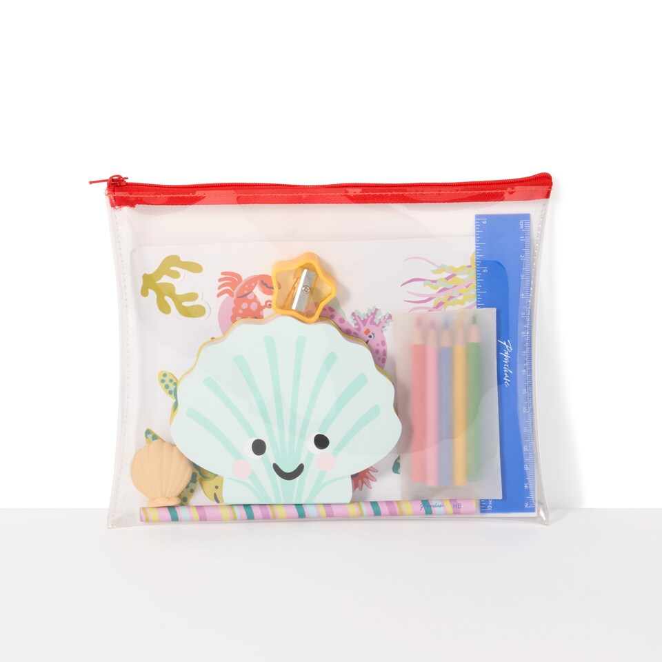image 1 of Paperchase Happy As a Fish Mini Colouring Set