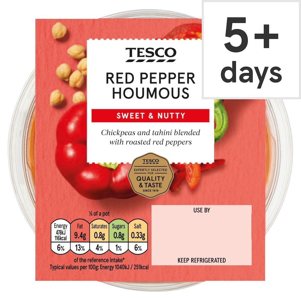 Tesco Red Pepper Houmous 182g 