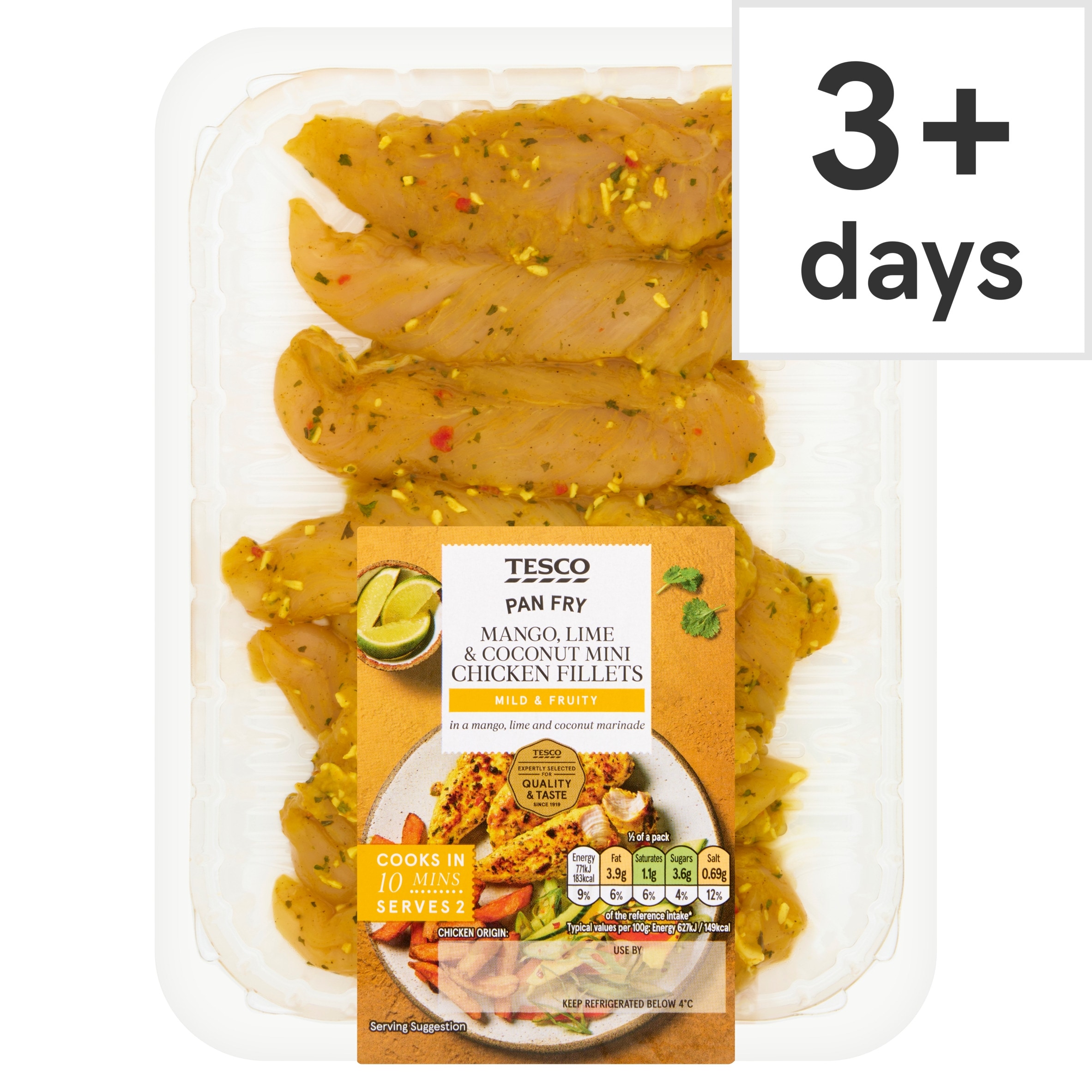 Tesco Mango, Coconut & Lime Mini Chicken Breast Fillets 300g