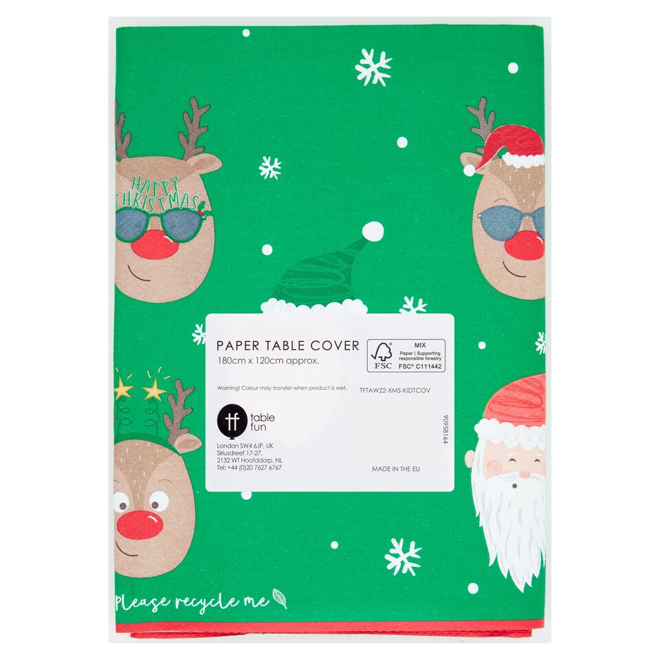 Christmas Santa Rudy Table Cover 180 X 120Cm Tesco Groceries