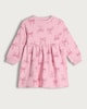 image 4 of F&F Girls Cotton Rich Bow Print Long Sleeved Sweater Dress in Pink