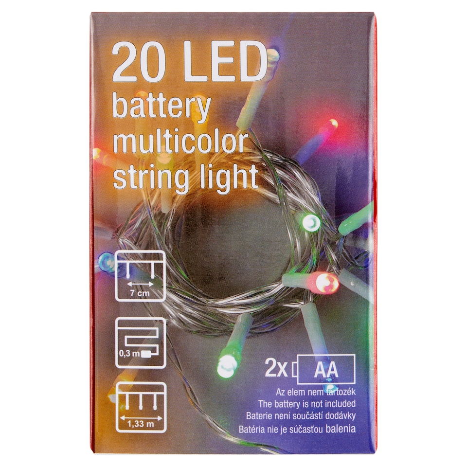 Obrázek 1 pro produkt Snow Meister SM2700 20 LED barevný světelný řetězec na baterie