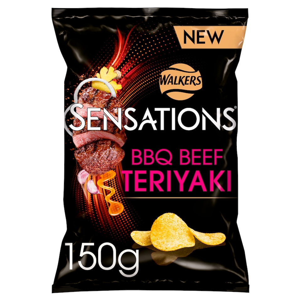 image 1 of Walkers Sensations BBQ Beef Teriyaki Sharing Bag Crisps 150g