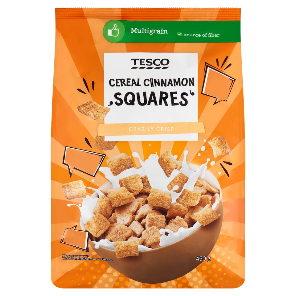 Tesco Cereal Cinnamon Squares 450 g