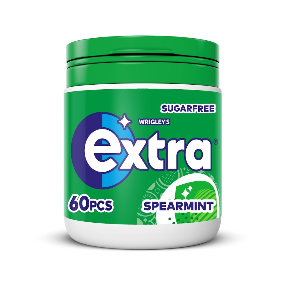 Extra Spearmint Sugarfree Chewing Gum Bottle 60 Pieces