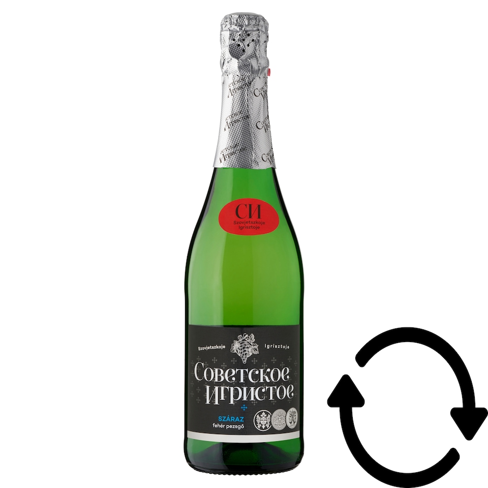 Szovjetszkoje Igrisztoje száraz fehér pezsgő 11% 750 ml  1. kép