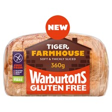 Warburtons Gluten Free Tiger Farmhouse white bread 360g