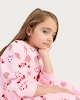 image 2 of F&F Girls Cotton Rich Candy Print Sweat Dress in Pink