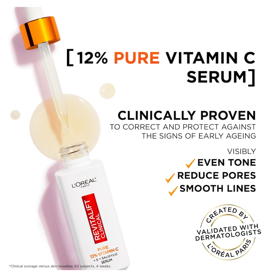 image 1 of L'Oreal Revitalift Clinical 12% Pure Vitamin C Serum 30ml