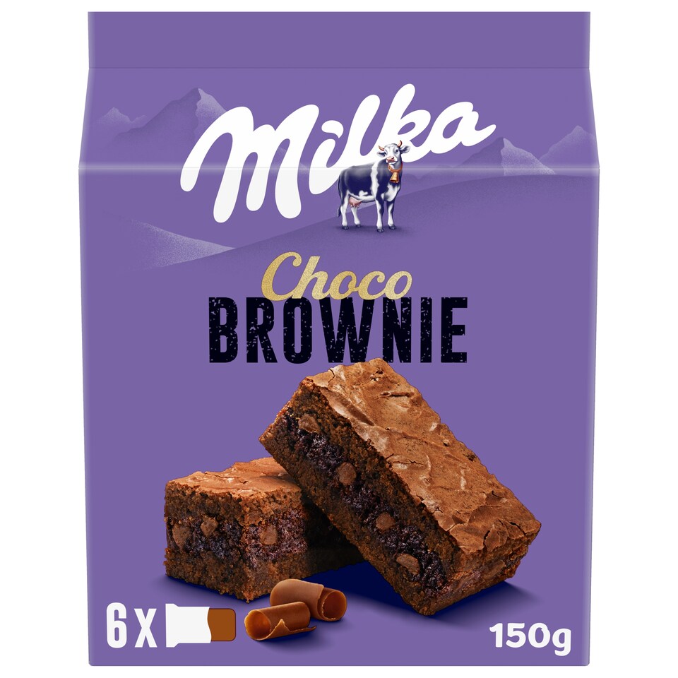 Milka Choco Brownie sütemény alpesi tejcsokoládéval és tejcsokoládé darabokkal 6 db 150 g