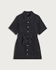 image 4 of F&F Pure Cotton Button Front Short Sleeved Denim Shirt Dress in Black