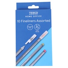 Tesco Fineliner Assorted 10 Pack