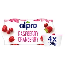 Alpro Greek Style Raspberry Cranberry Yoghurt Alternative 4x125g