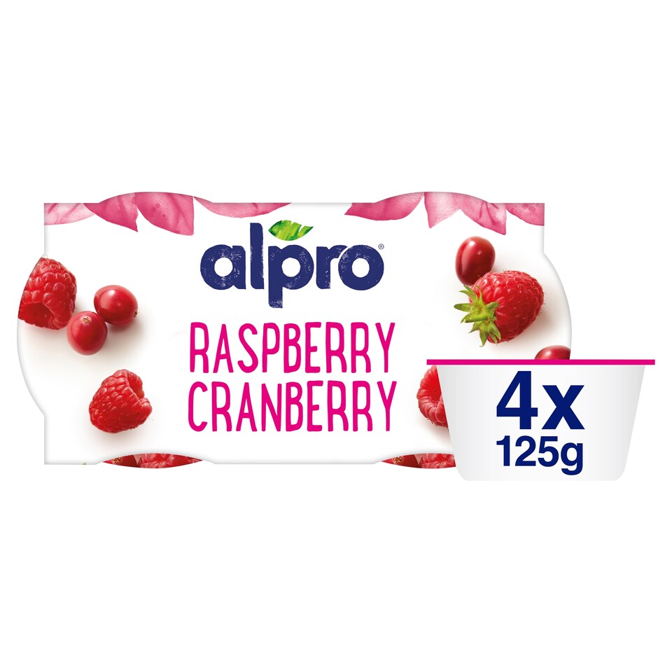 image 1 of Alpro Greek Style Raspberry Cranberry Yoghurt Alternative 4x125g