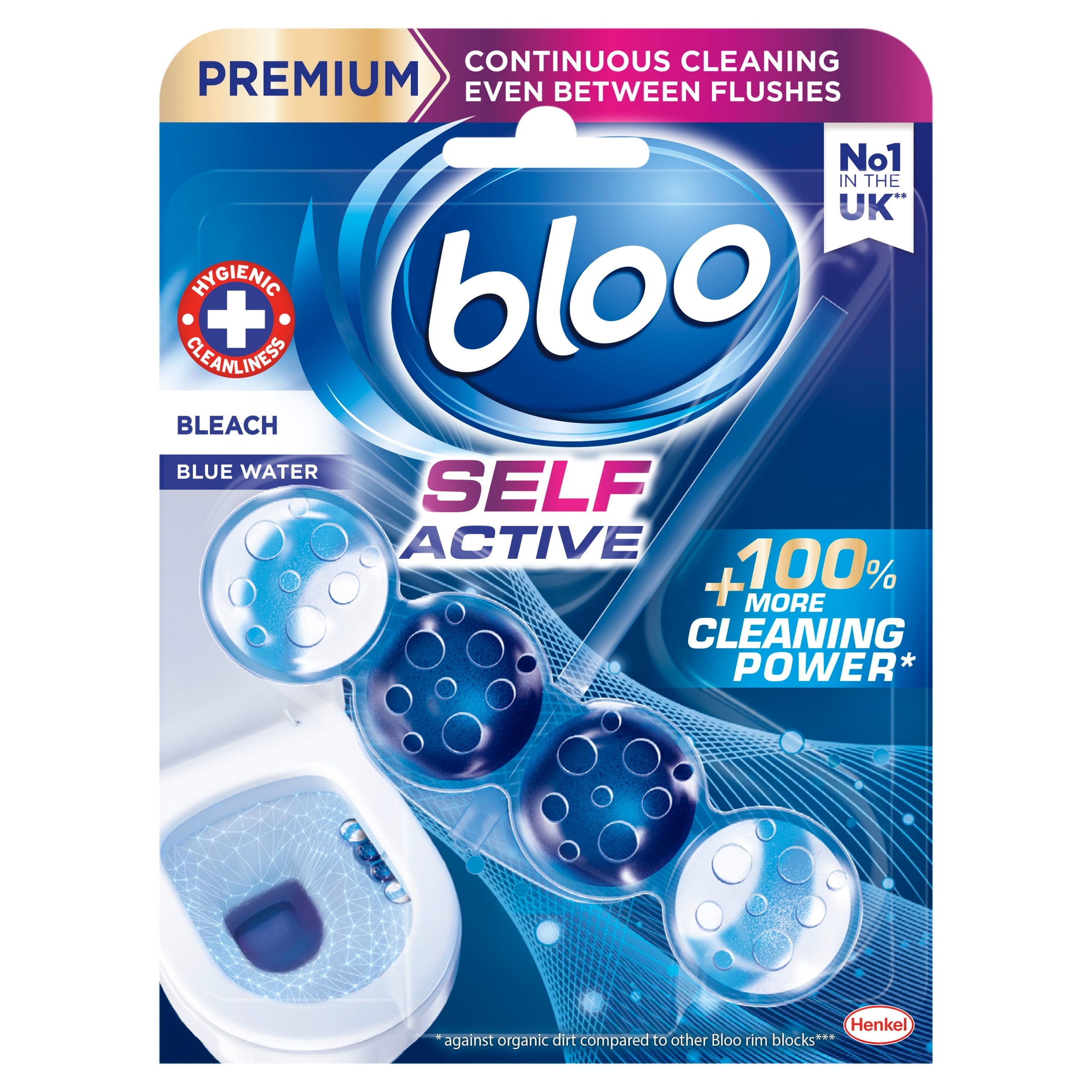 Bloo Self Active Bleach Blue Water Toilet Rim Block 50g