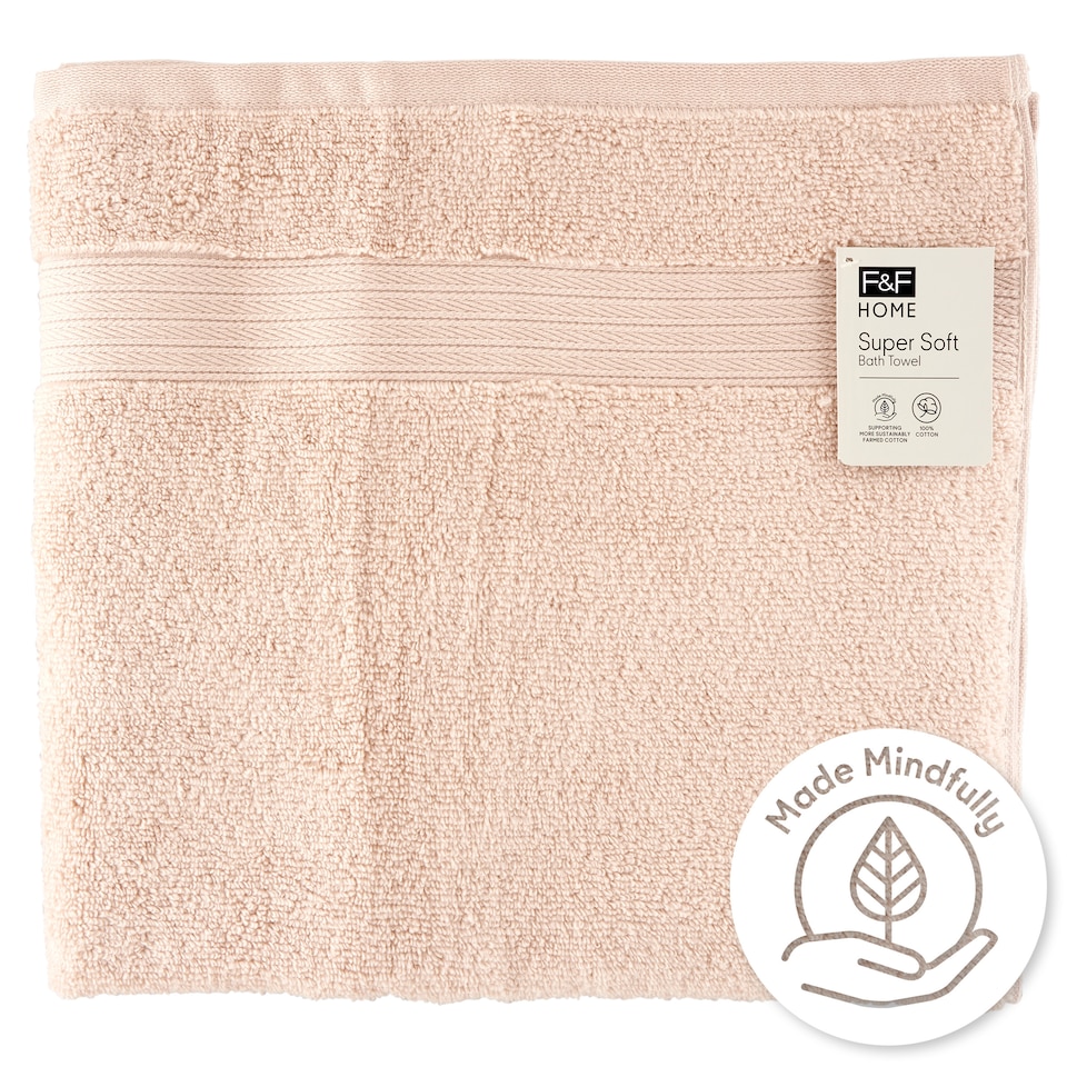F&F Home Taupe Supersoft Bath Towel 70 cm x 127 cm