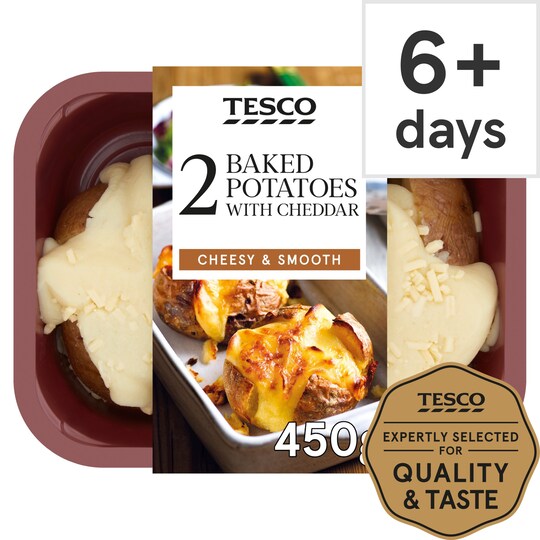 Tesco 2 X Baked Potatoes With Cheese 450G Tesco Groceries