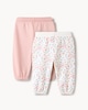image 2 of F&F Baby 2-Pack Cotton Rich Joggers in Cream