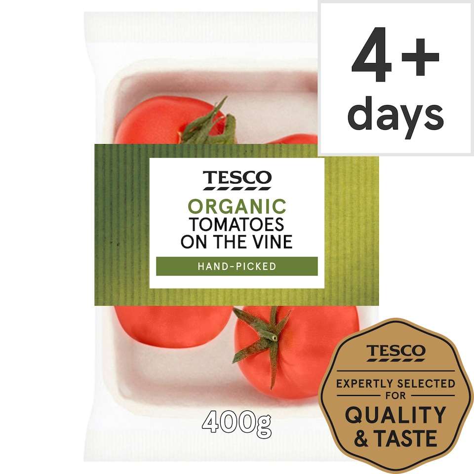 image 1 of Tesco Organic Tomatoes On The Vine 400G
