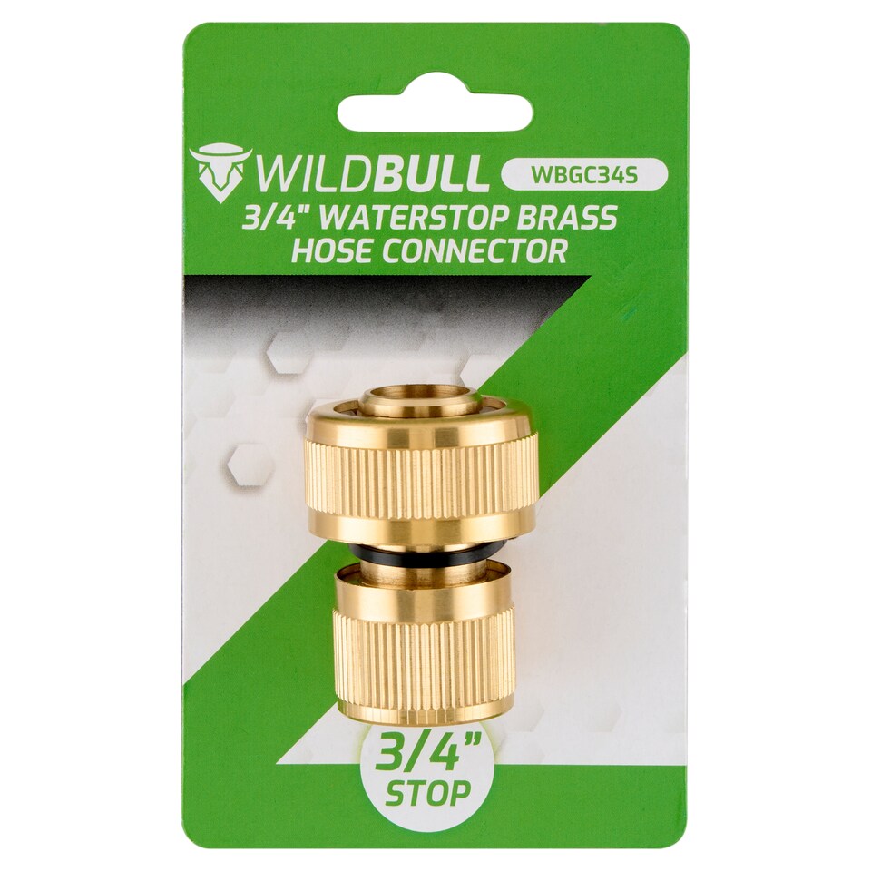WildBull WBGC34S 3/4" Waterstop Brass Hose Connector