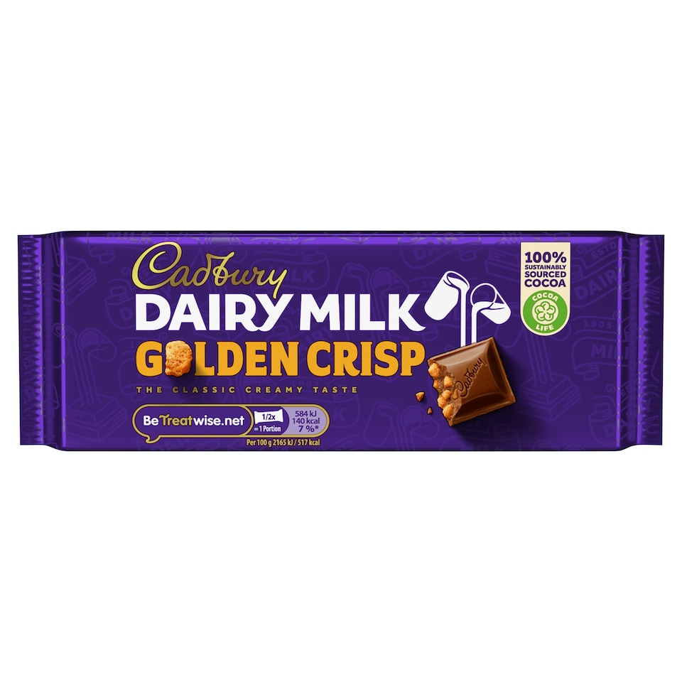 Cadbury Dairy Milk Golden Crisp Chocolate Bar 54g