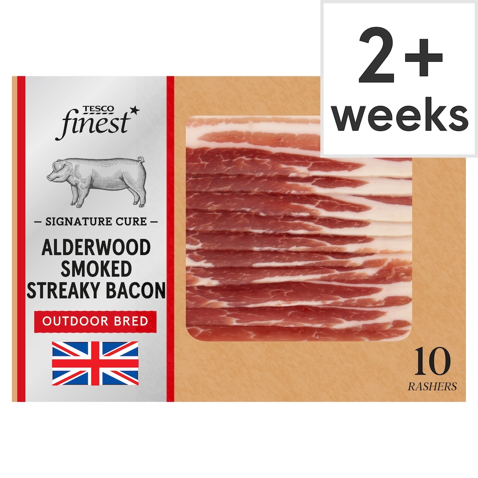 Tesco Finest Signature Cure 10 Alderwood Smoked Streaky Bacon 200g