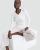 image 1 of F&F Ribbed Festive Henley Top and Trousers Pyjamas Set in Cream