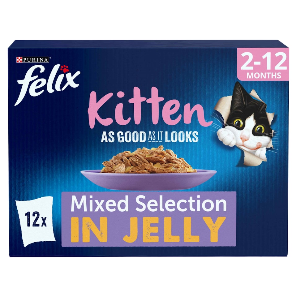image 1 of Felix As Good As it Looks Kitten Mixed in Jelly Wet Cat Food 12x85g