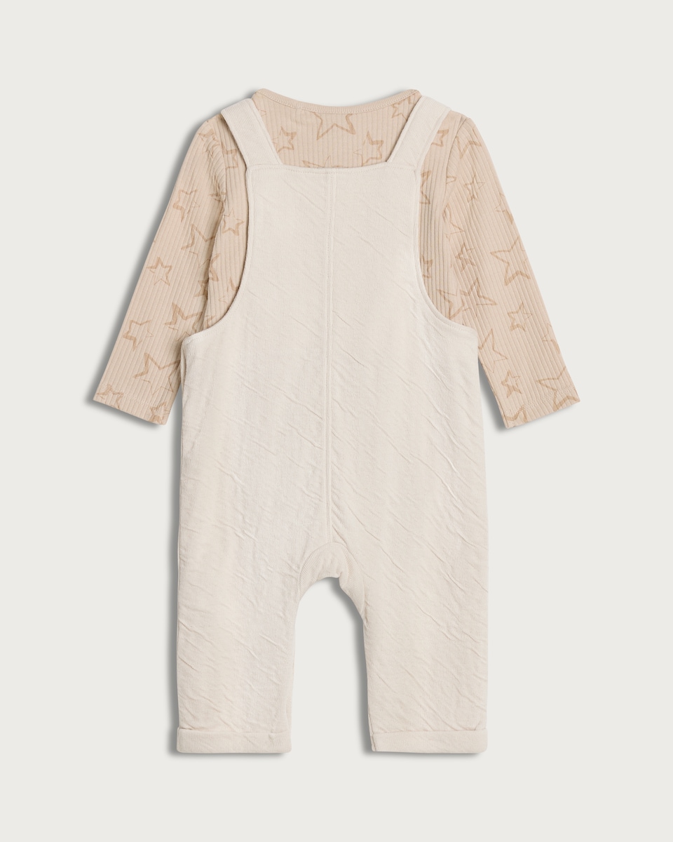image 1 of Disney Dumbo 2-Piece Pure Cotton Bodysuit and Dungarees Set in Stone