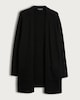 image 5 of F&F Patch Pocket Open Front Cardigan with Wool in Black