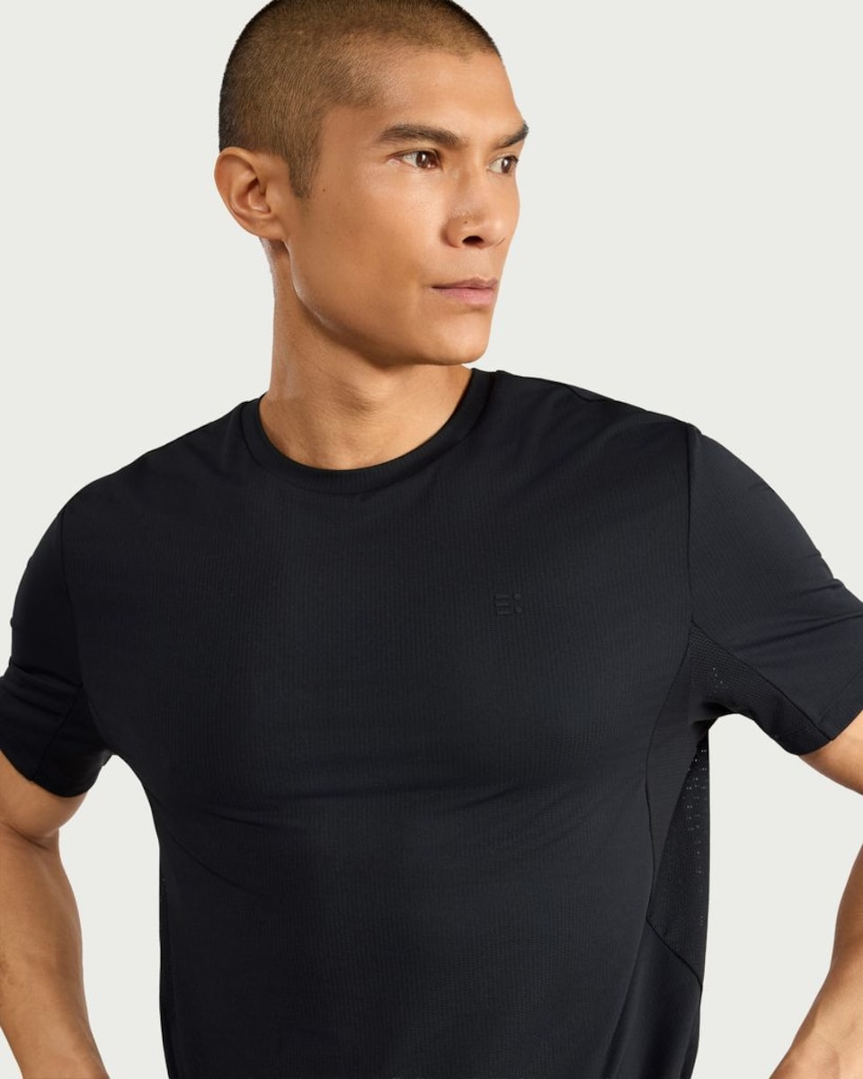 image 1 of F&F Active ULTRARUN Mesh Short Sleeved T-Shirt in Black