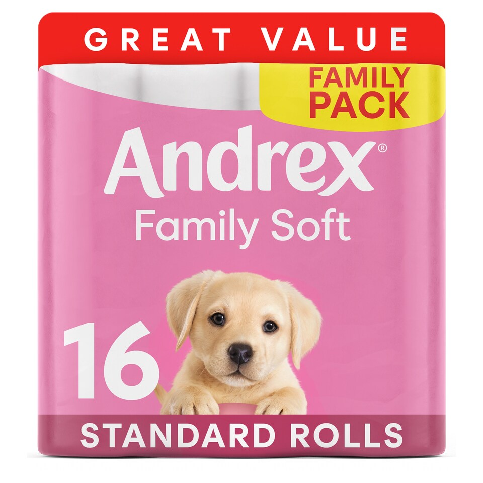 image 1 of Andrex 16 Rolls Toilet Tissue Gentle Clean
