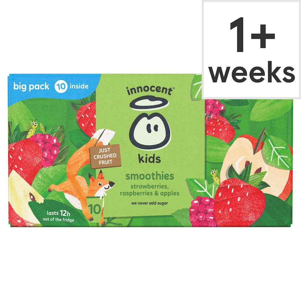 image 1 of innocent Kids Smoothies Strawberries, Raspberries & Apples 10 x 150ml