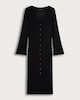 image 4 of F&F Ribbed Button Front Midi Dress in Black