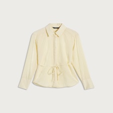 The F&F Edit Stripe Print Tie Waist Shirt in Yellow