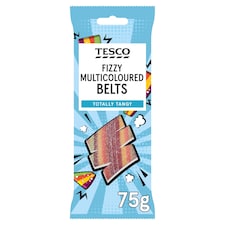 Tesco Fizzy Multicoloured Belts 75g