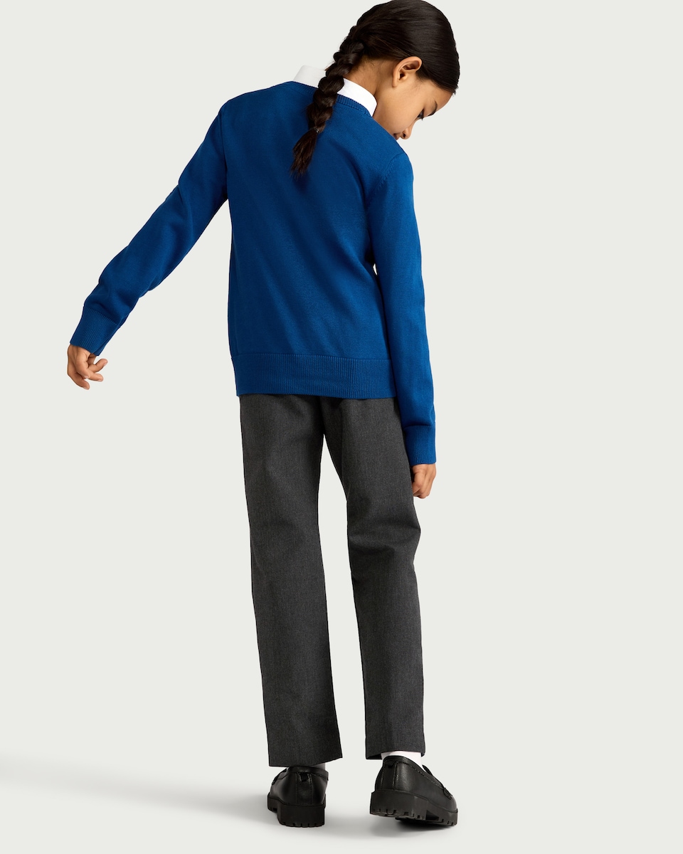 image 1 of F&F Girls School 2-Pack Dressing Made Easy Trousers in Grey
