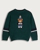 image 4 of F&F Boys Textured Knit Bear Print Jumper in Green