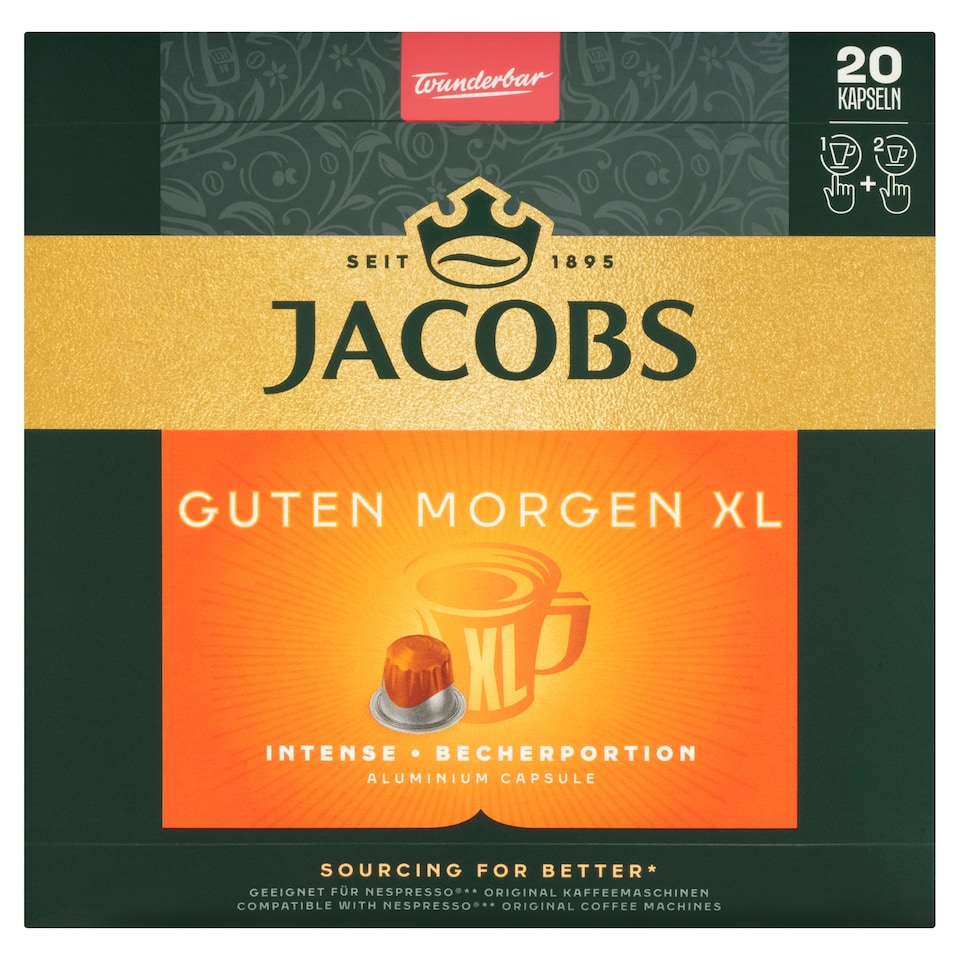 image 1 of Jacobs Guten Morgen XL Intense pražená mletá káva v kapslích 114g