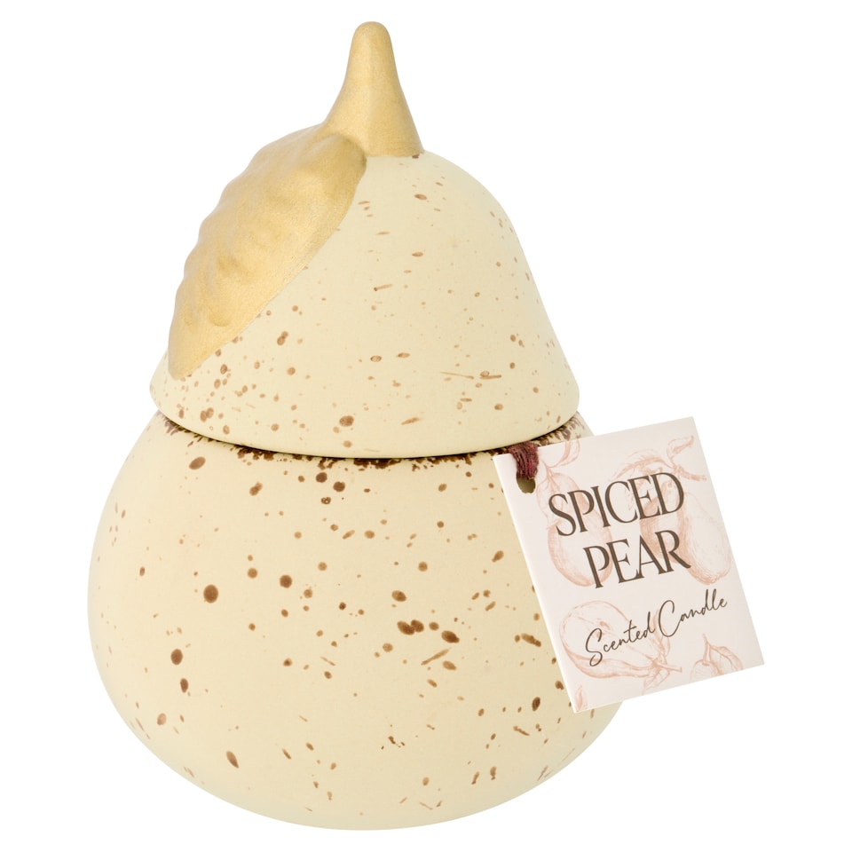 image 1 of F&F Home Spiced Orchard Ceramic Pear Candle 135g