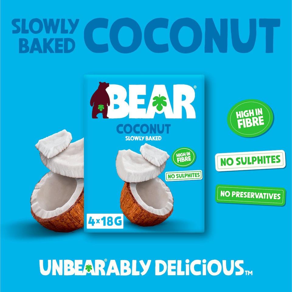 image 1 of BEAR Fruit Dried Coconut Chips 4x18g