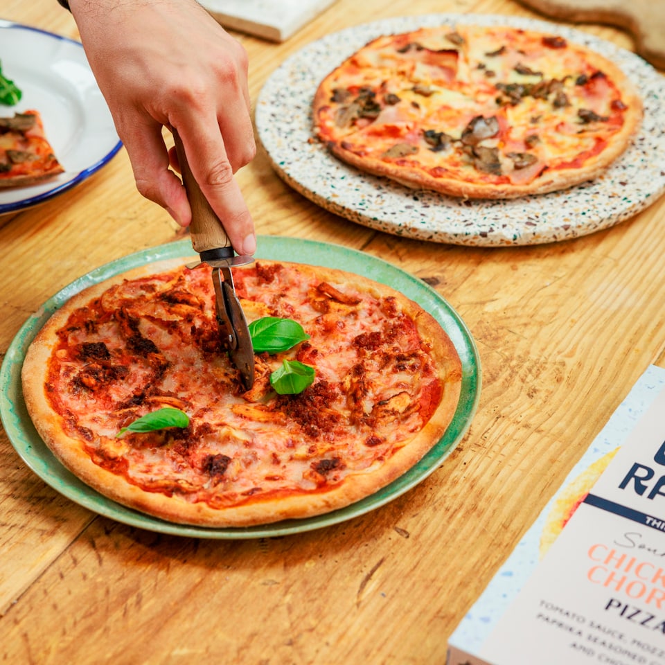 image 1 of White Rabbit Chicken & Chorizo Sourdough Gluten Free Pizza 324g