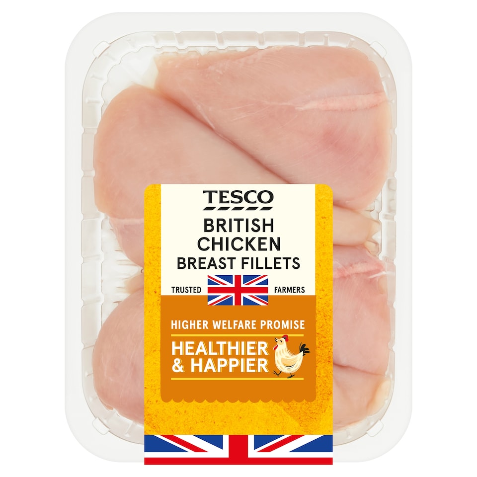 Tesco British Chicken Breast Fillets 650G